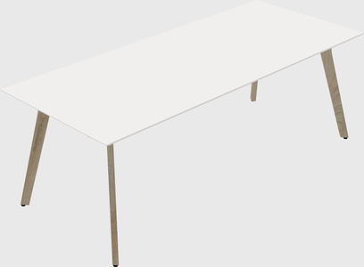 Modern spacious rectangular executive desk/table - solid wood frame