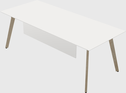 Modern spacious rectangular executive desk/table - solid wood frame