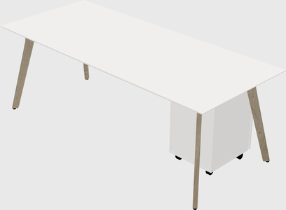 Modern spacious rectangular executive desk/table - solid wood frame