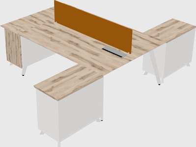 L-shaped shared desk
