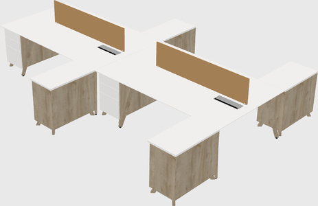 L-shaped shared desk