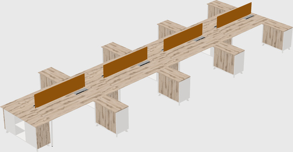 L-shaped shared desk