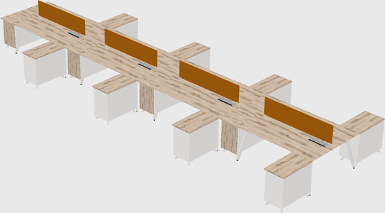 L-shaped shared desk