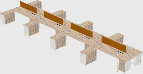 L-shaped shared desk