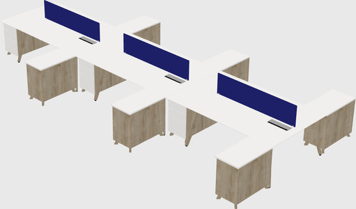 L-shaped shared desk