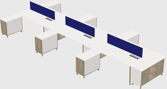 L-shaped shared desk