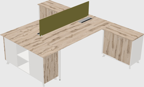 L-shaped shared desk