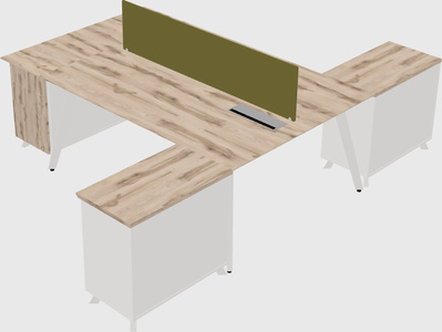 L-shaped shared desk