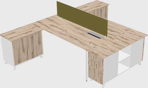 L-shaped shared desk