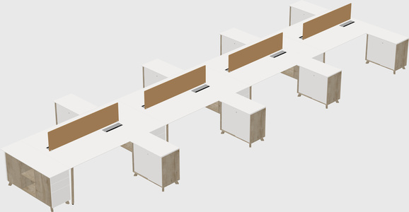 L-shaped shared desk