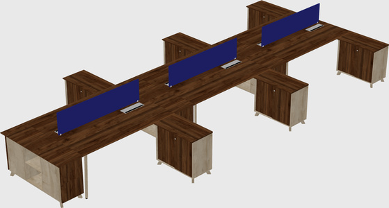 L-shaped shared desk