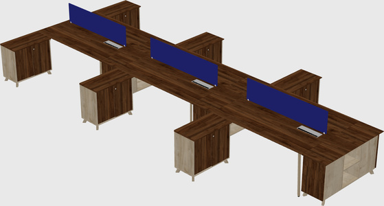 L-shaped shared desk