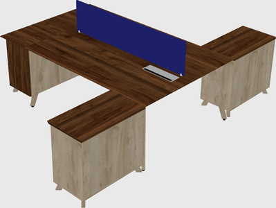 L-shaped shared desk
