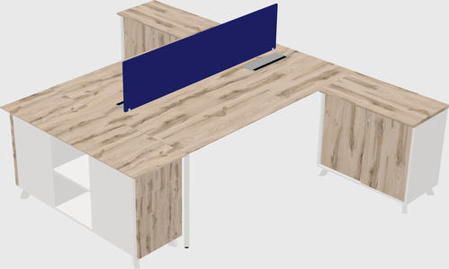 L-shaped shared desk