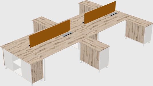 L-shaped shared desk