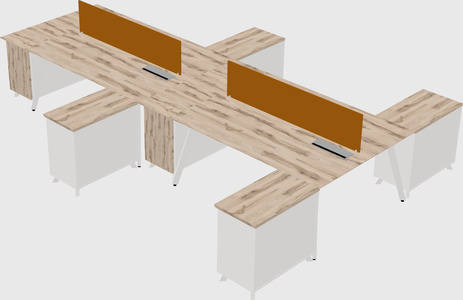 L-shaped shared desk