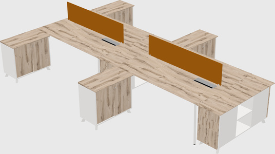 L-shaped shared desk