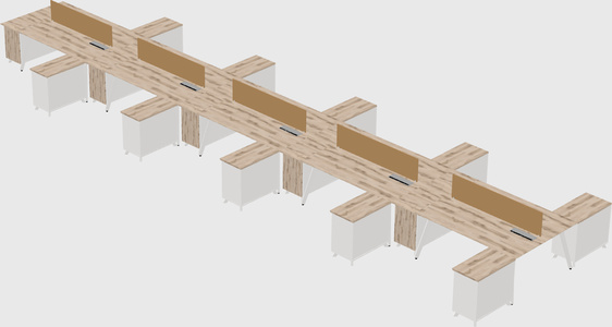 L-shaped shared desk