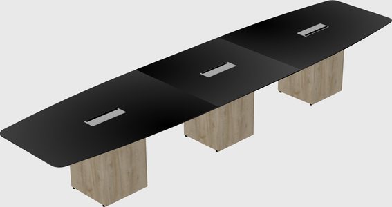 Boat-shaped meeting table