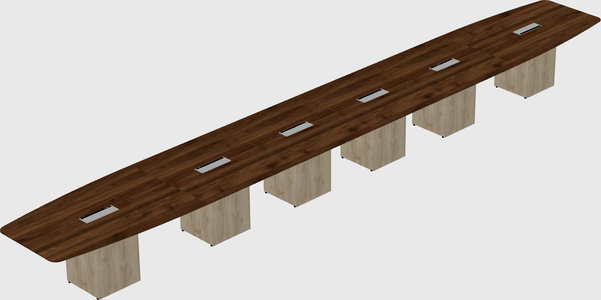 Boat-shaped meeting table