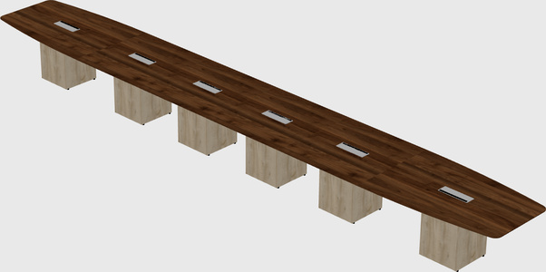 Boat-shaped meeting table