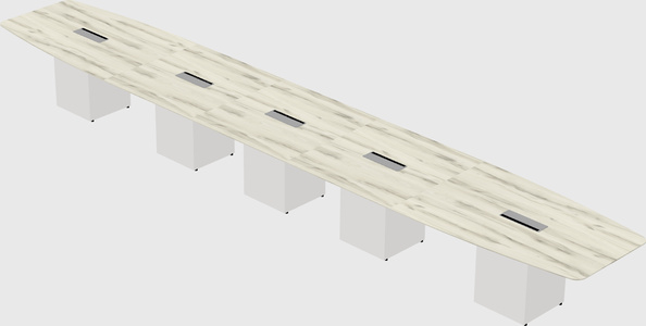 Boat-shaped meeting table