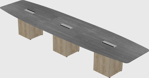 Boat-shaped meeting table