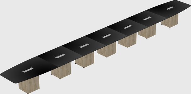Boat-shaped meeting table