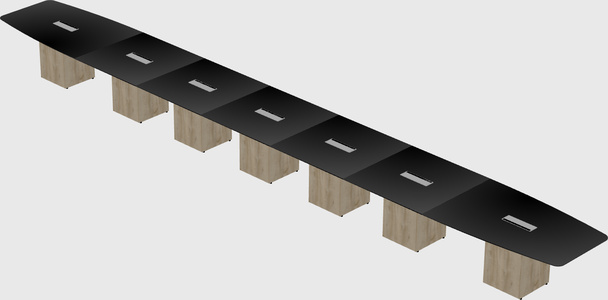 Boat-shaped meeting table
