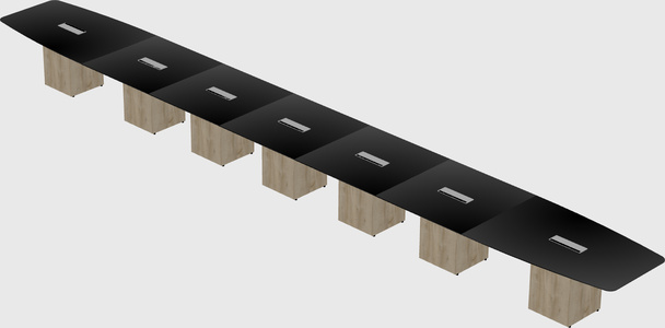 Boat-shaped meeting table