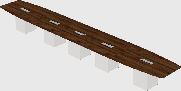Boat-shaped meeting table