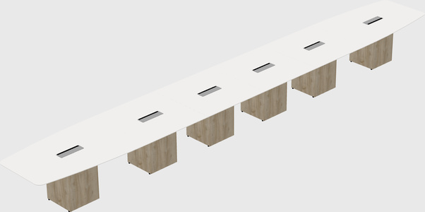 Boat-shaped meeting table