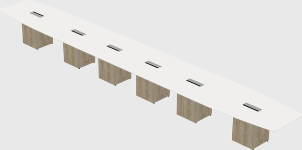 Boat-shaped meeting table