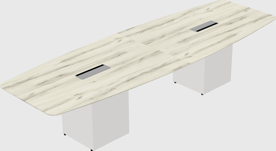 Boat-shaped meeting table