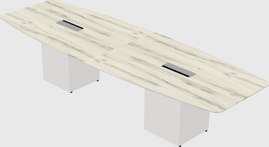 Boat-shaped meeting table