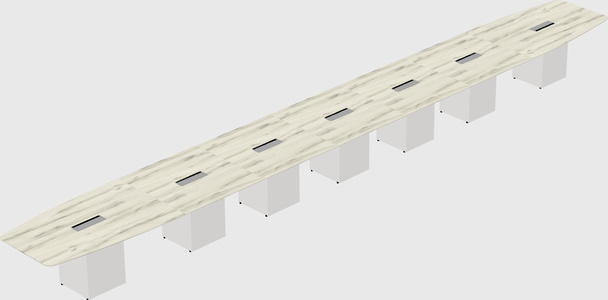Boat-shaped meeting table