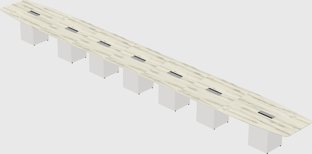 Boat-shaped meeting table