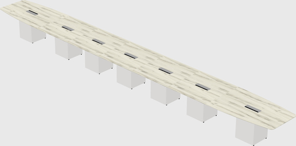 Boat-shaped meeting table