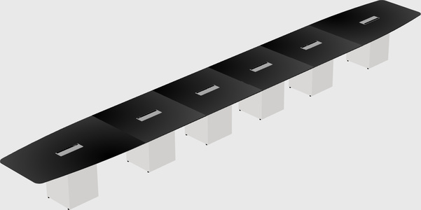 Boat-shaped meeting table