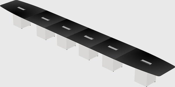 Boat-shaped meeting table
