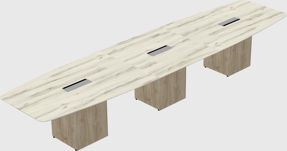 Boat-shaped meeting table