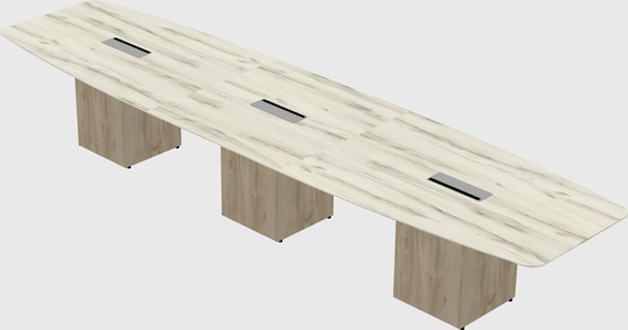 Boat-shaped meeting table