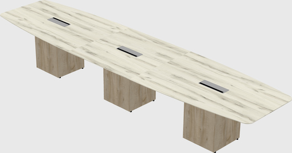 Boat-shaped meeting table