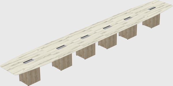 Boat-shaped meeting table