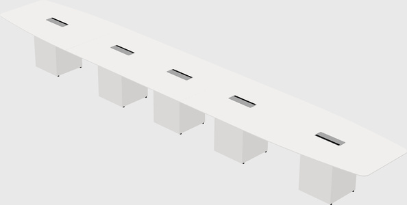 Boat-shaped meeting table