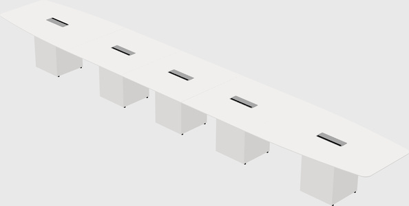 Boat-shaped meeting table