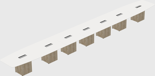Boat-shaped meeting table