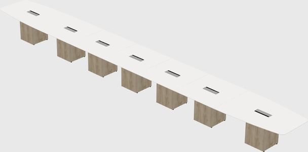 Boat-shaped meeting table