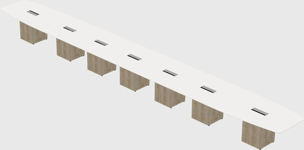 Boat-shaped meeting table