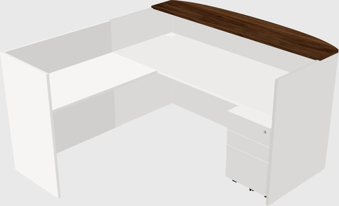 Bureau de réception en forme de l